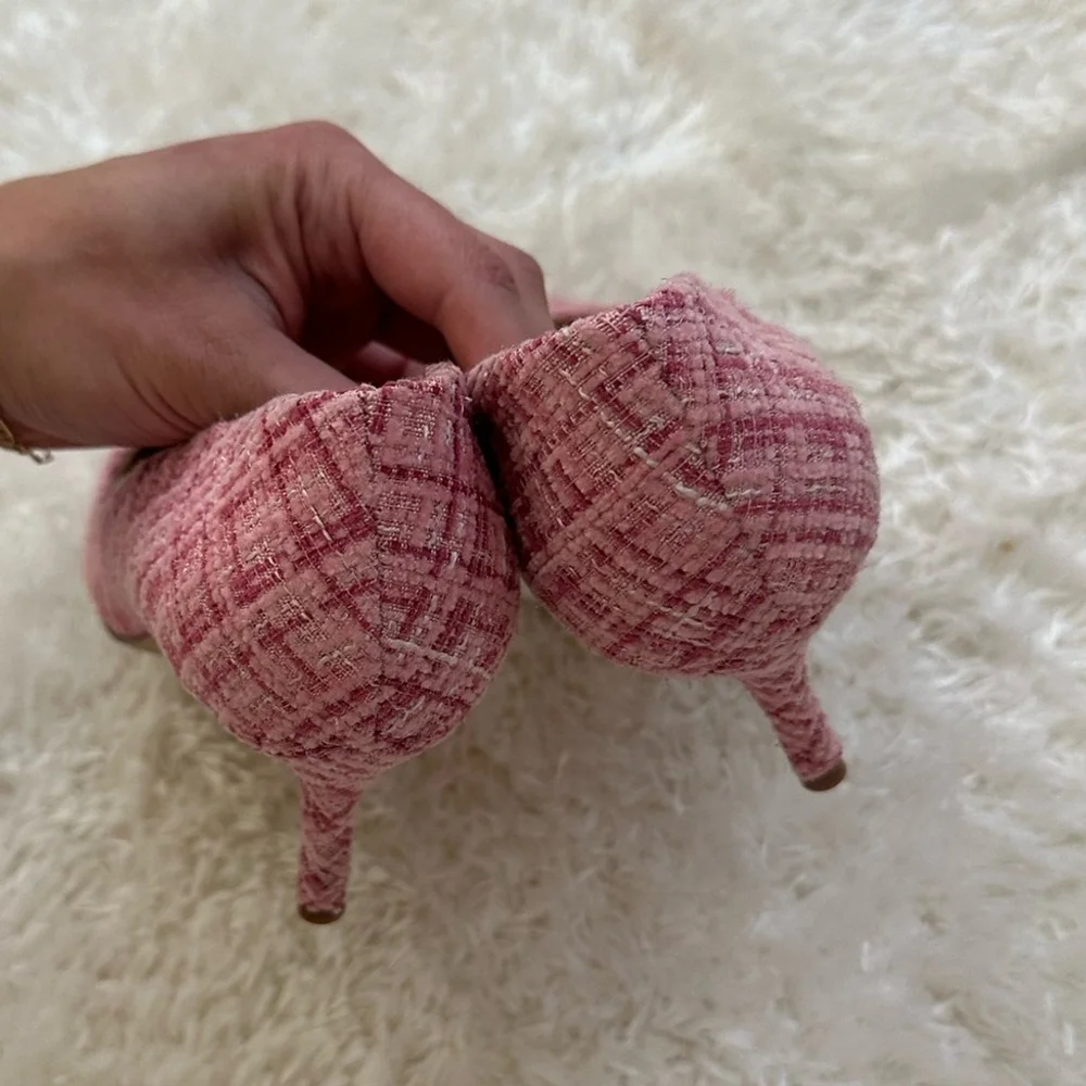 Charles David Pink Tweed Heels - Picture 11 of 11